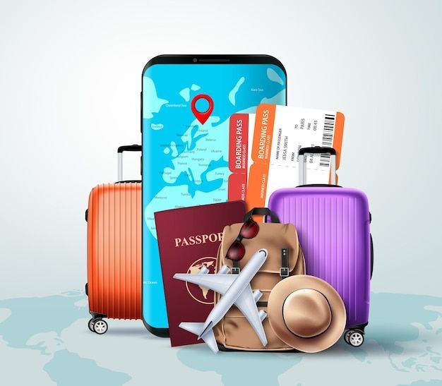 travel essentials vector art free download
