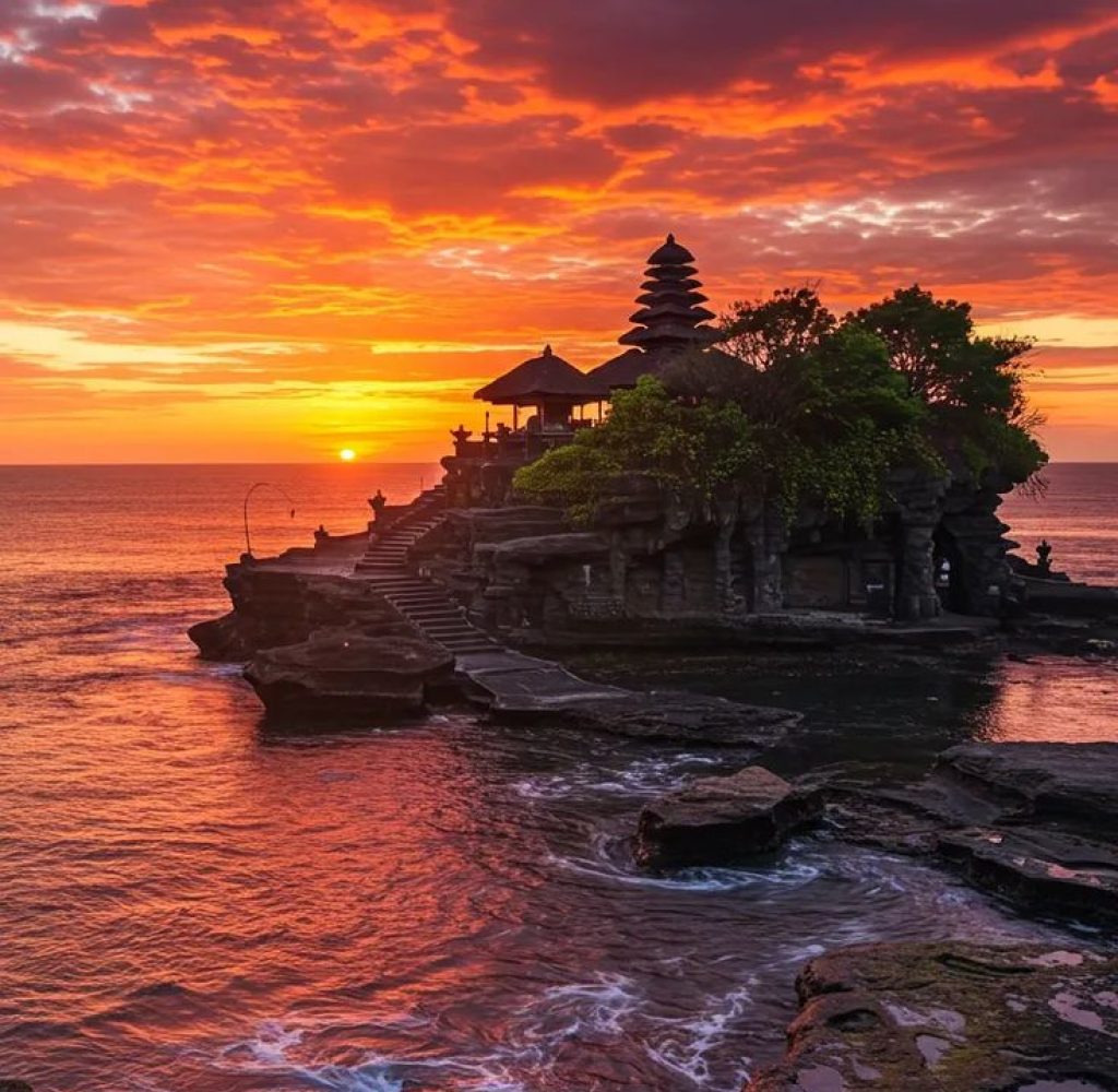 fiery sunset magic at tanah lot, bali